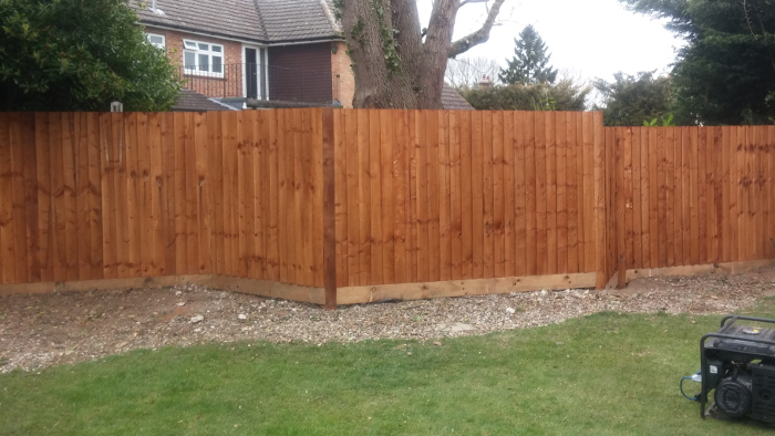 Clearance and erection of closeboard (feather edge) fence in Chelmsford